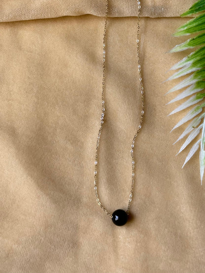 Black Ball  Pendant Necklace