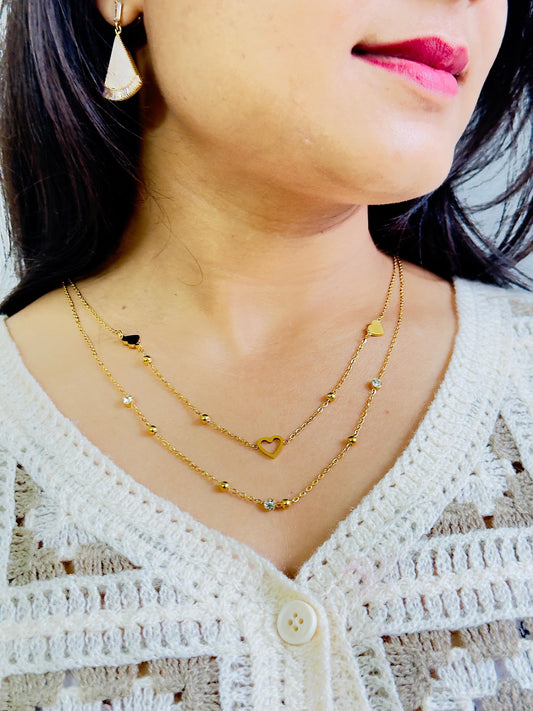 Double Layer Heart Necklace