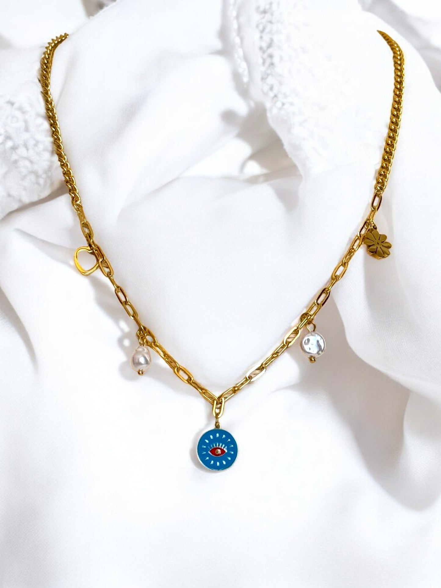 Blue Evil Eye Pendant Necklace