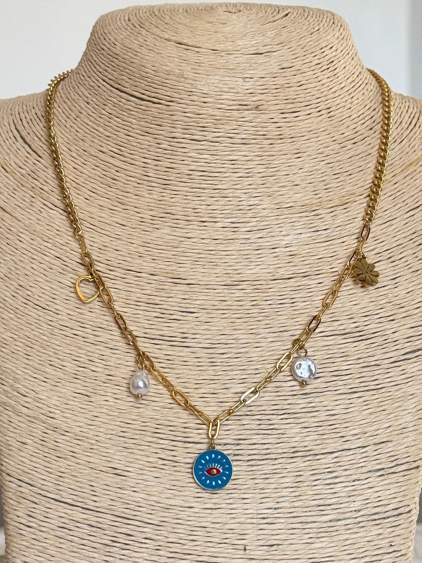 Blue Evil Eye Pendant Necklace