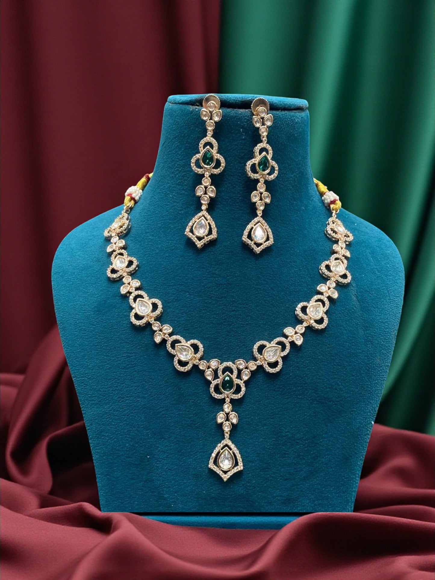 Noora Ruby Polki Necklace Set