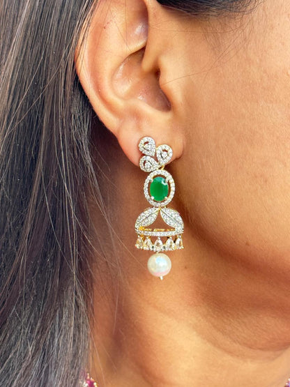 Siri Rubies Emerald AD Necklace Set