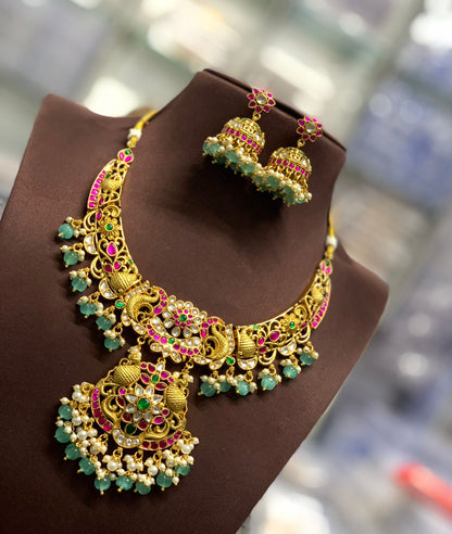 Padmavati Jadau Antique Necklace set