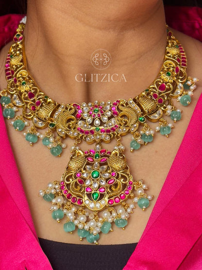 Padmavati Jadau Antique Necklace set