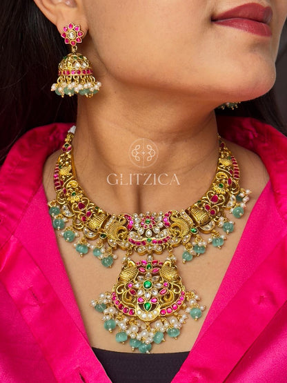 Padmavati Jadau Antique Necklace set