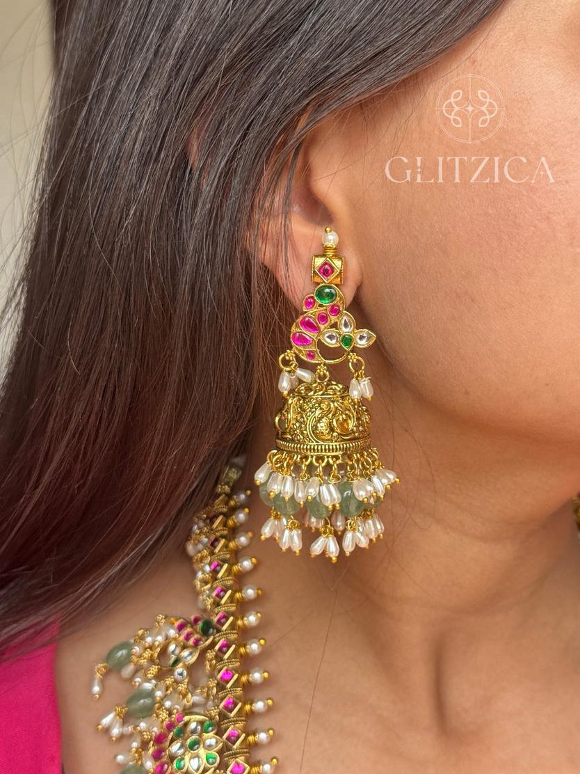 Long Roopamati Jadau Antique Necklace set