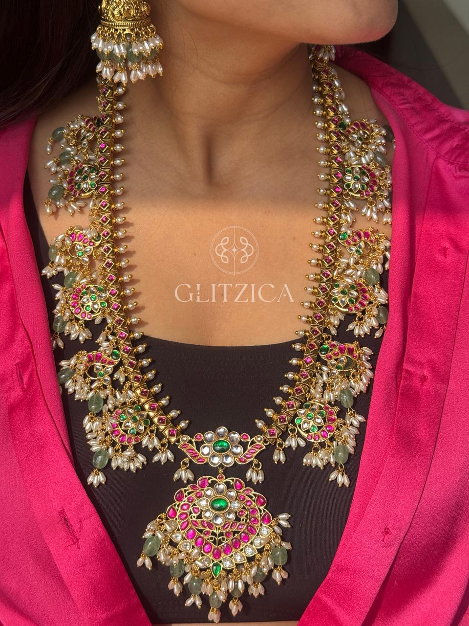 Long Roopamati Jadau Antique Necklace set