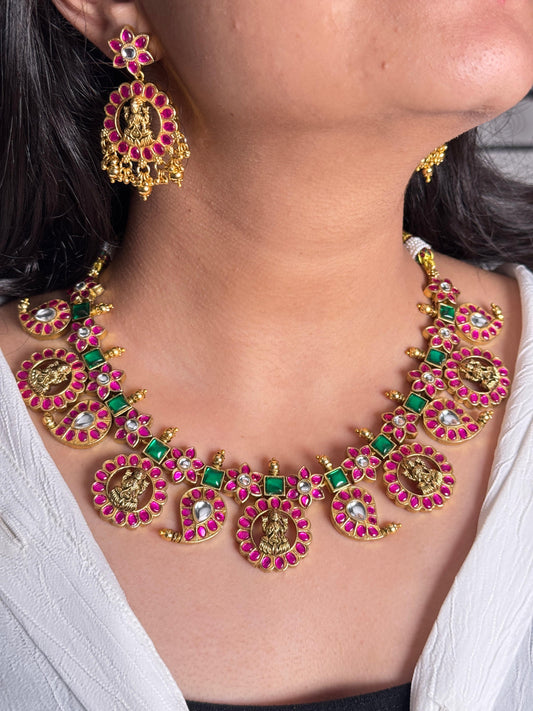 Madhavi Jadau Kundan necklace Set