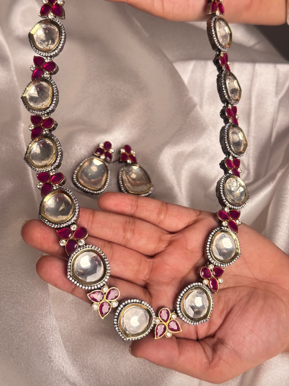 Kundan Ruby Long Necklace Set