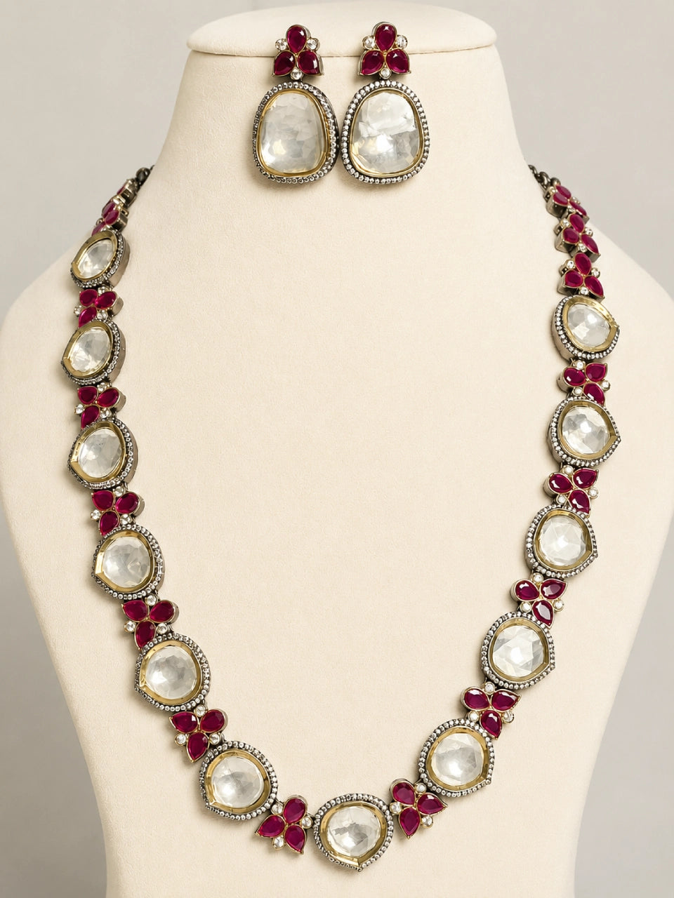 Kundan Ruby Long Necklace Set