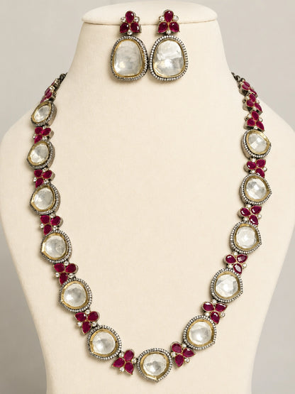 Kundan Ruby Long Necklace Set