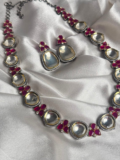 Kundan Ruby Long Necklace Set