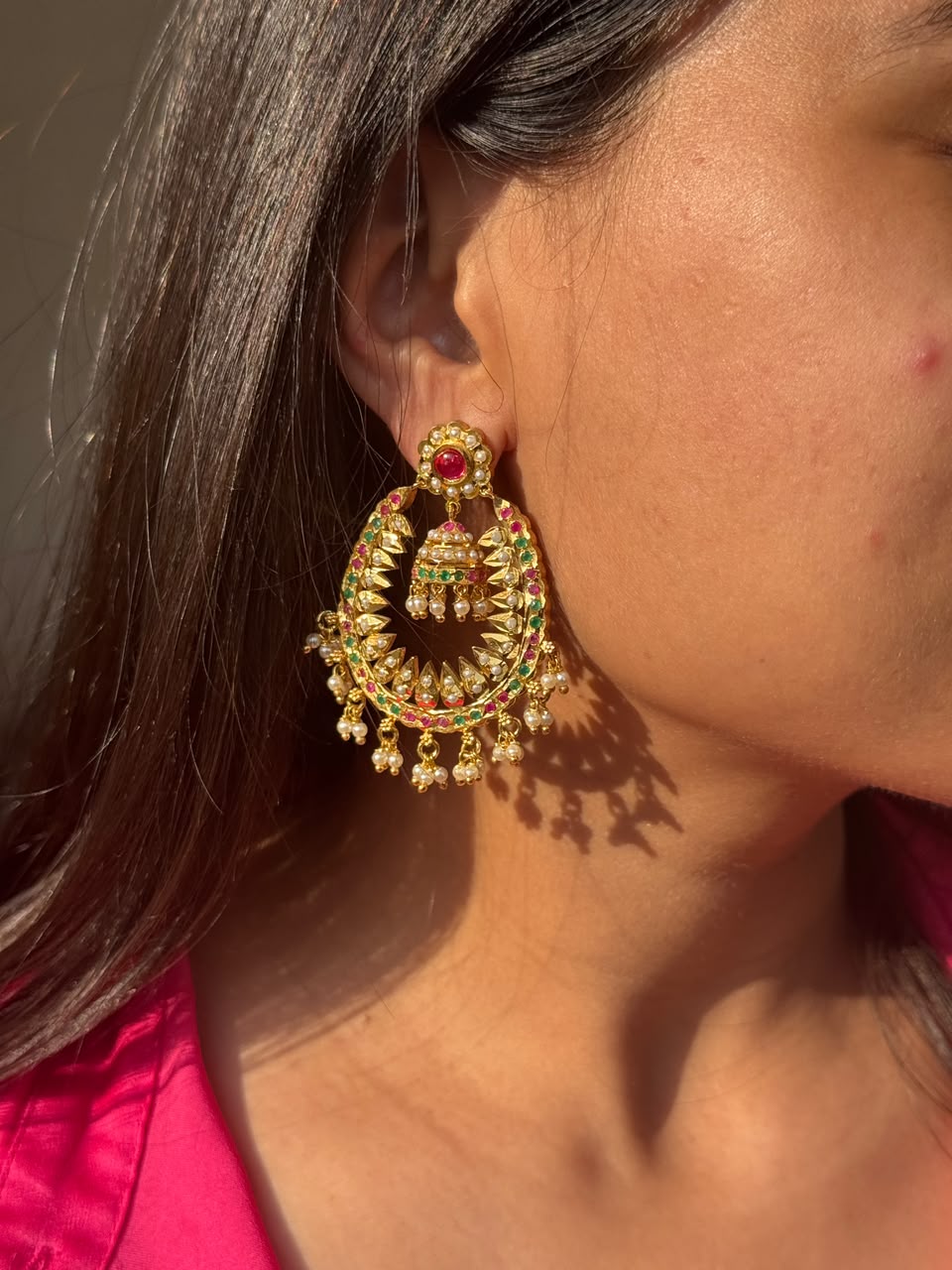 Jadau Danglers Jhumka Earring