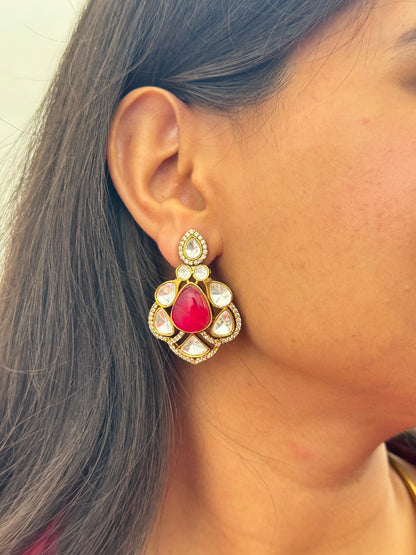 Raveena Ruby Moissanite Hasli Necklace Set