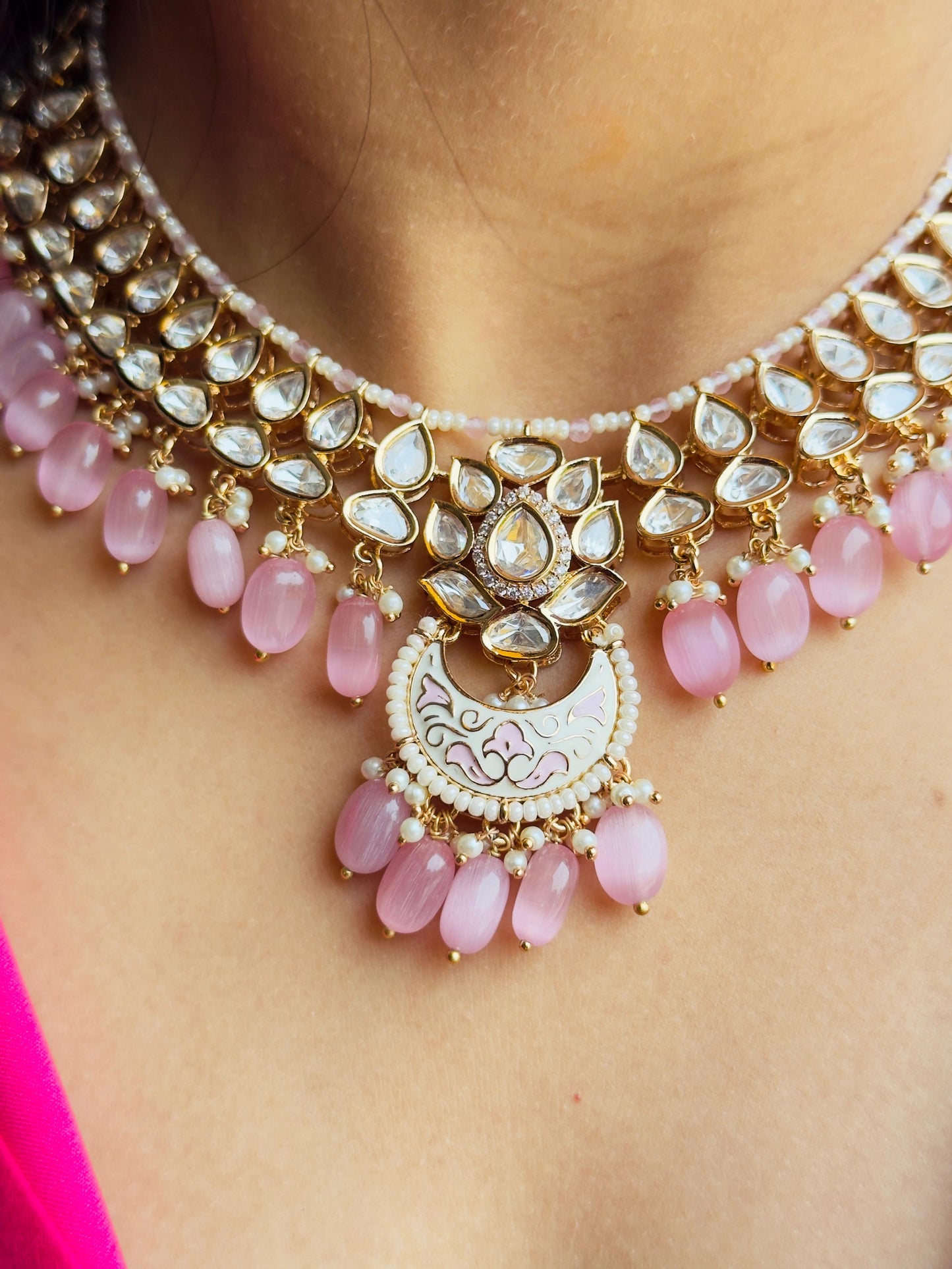 Ratnakar Pachi Kundan Polki Meenakari Necklace Set