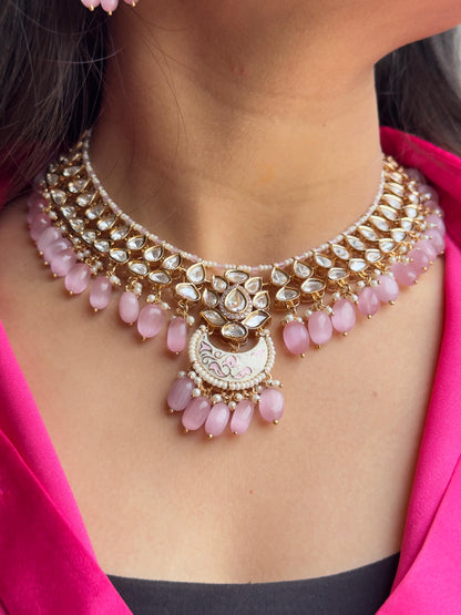 Ratnakar Pachi Kundan Polki Meenakari Necklace Set