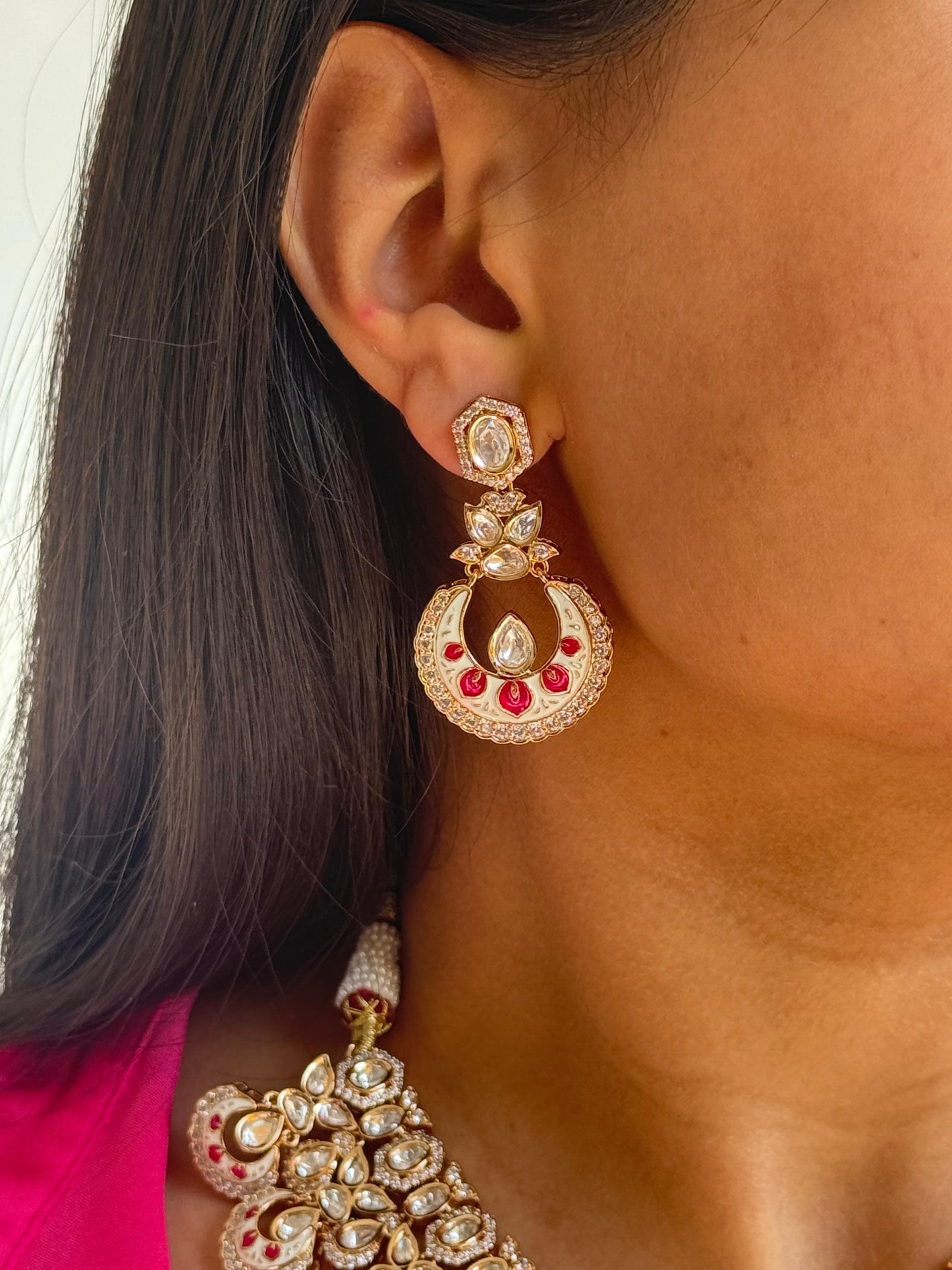 Akira Rajwadi Polki Meenakari CZ Necklace Set