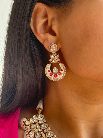 Akira Rajwadi Polki Meenakari CZ Necklace Set