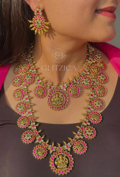 Double Layer Kalyani Jadau Antique Necklace Set