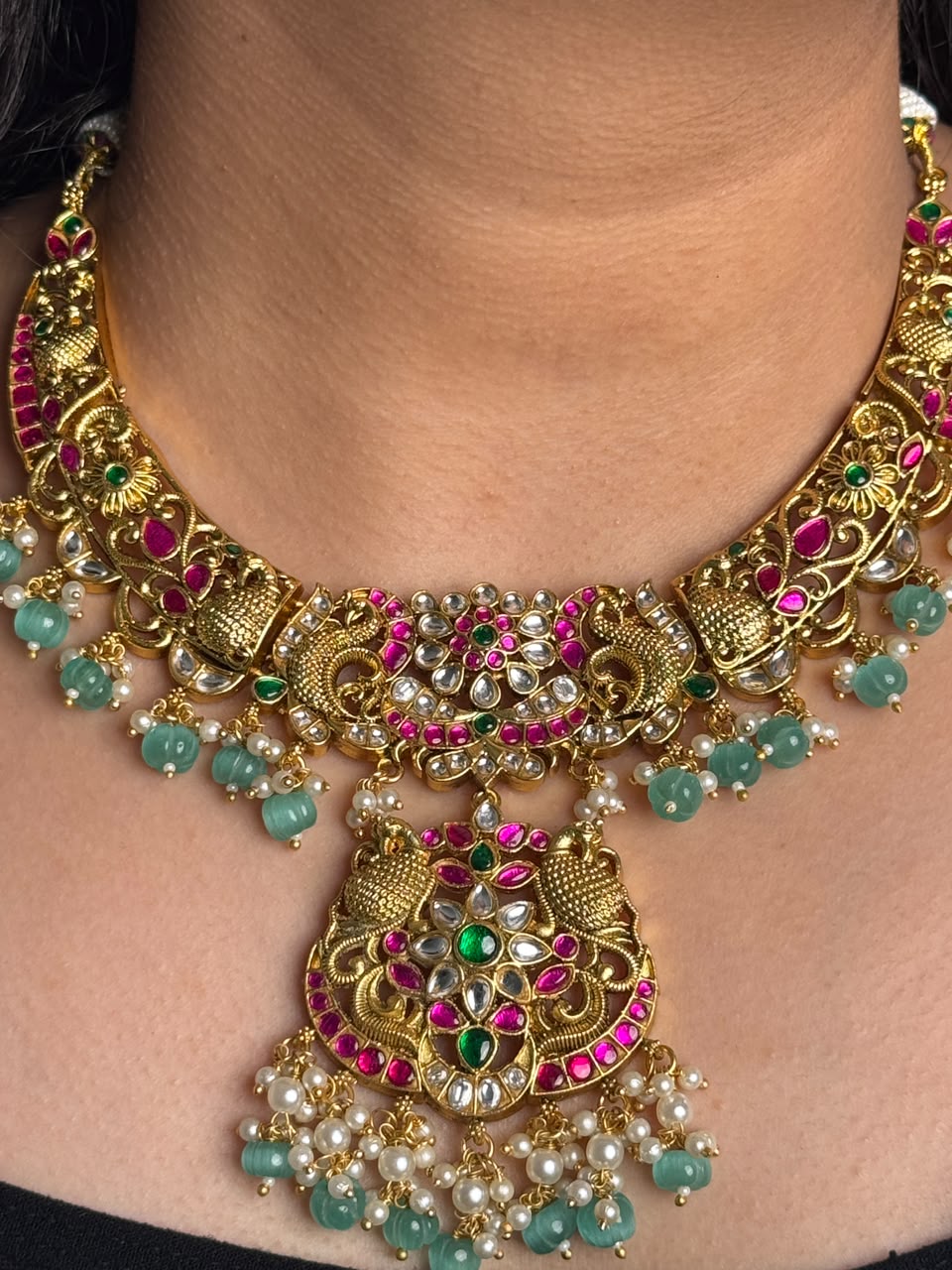 Padmavati Jadau Antique Necklace set