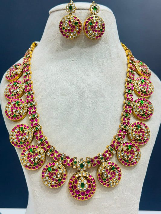 Anvitha Jadau Bottumala Haram Necklace Set