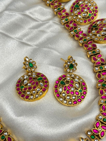 Anvitha Jadau Bottumala Haram Necklace Set