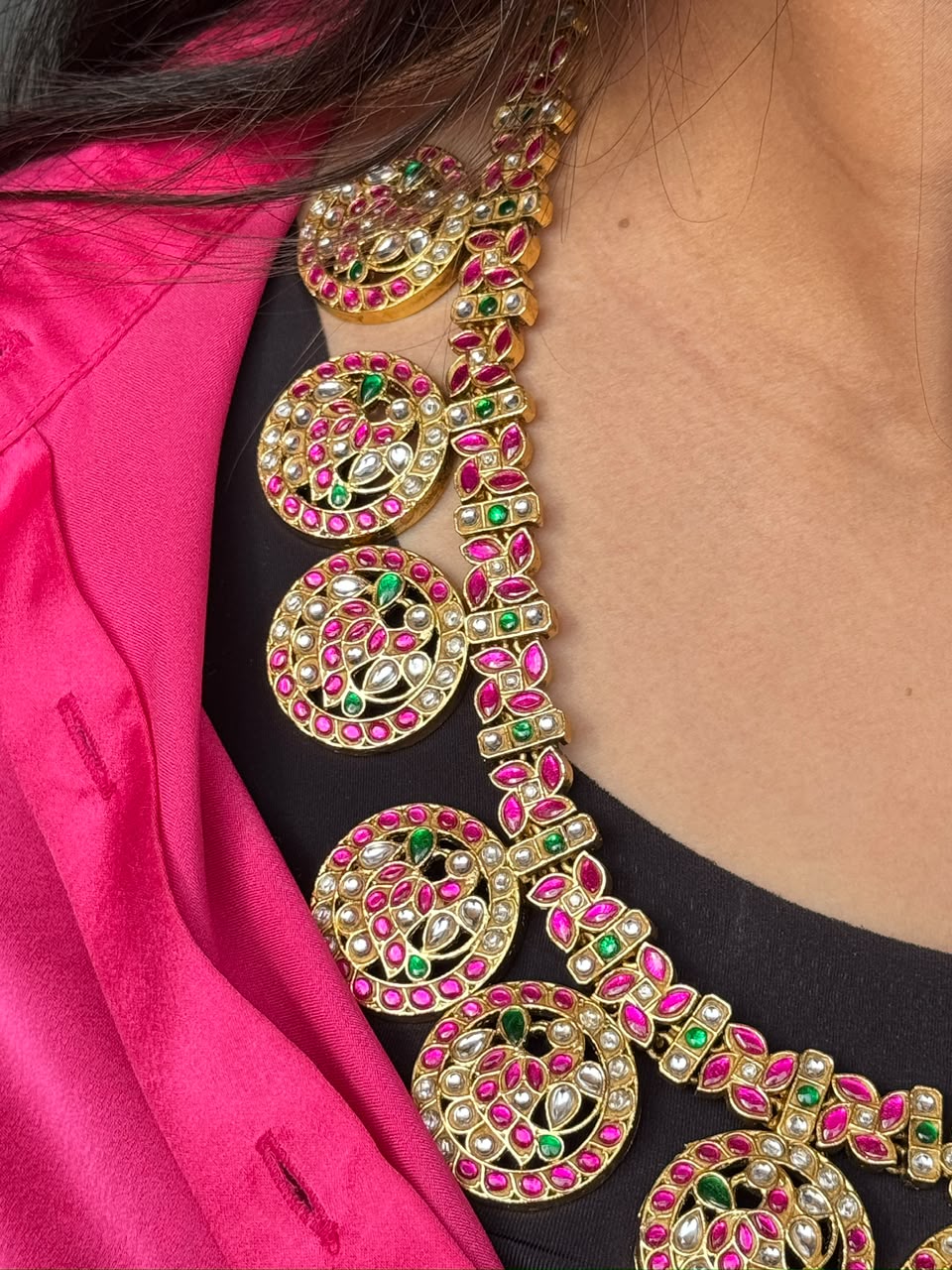 Anvitha Jadau Bottumala Haram Necklace Set