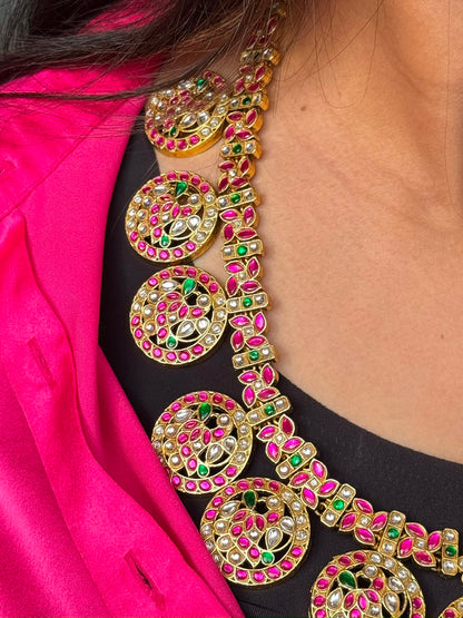 Anvitha Jadau Bottumala Haram Necklace Set