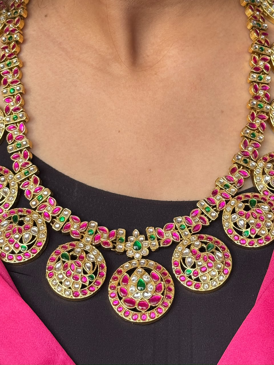 Anvitha Jadau Bottumala Haram Necklace Set