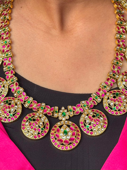Anvitha Jadau Bottumala Haram Necklace Set