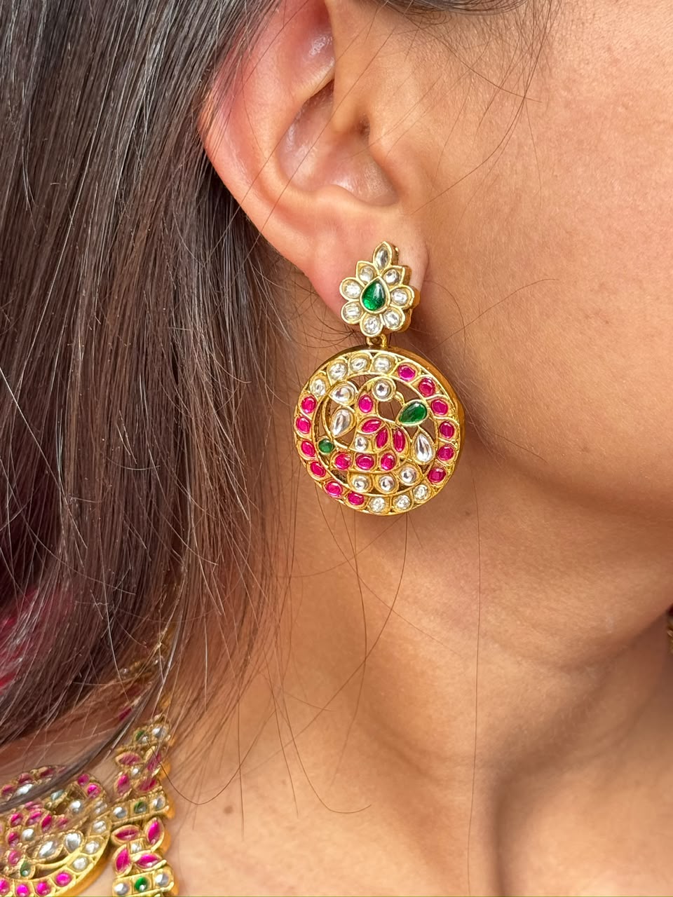 Anvitha Jadau Bottumala Haram Necklace Set