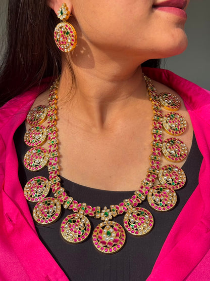 Anvitha Jadau Bottumala Haram Necklace Set