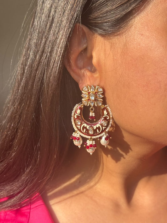 Meenakari Polki Earrings