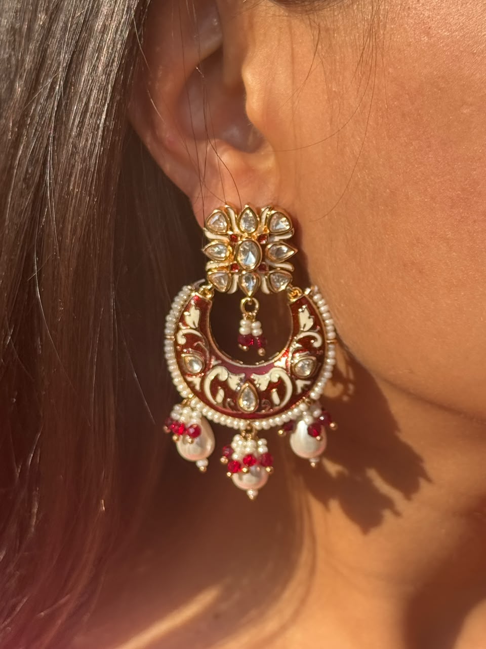 Meenakari Polki Earrings