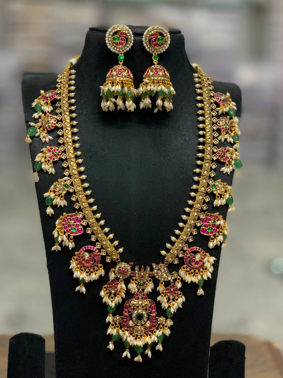 Divya Guttapusalu Long Necklace Set