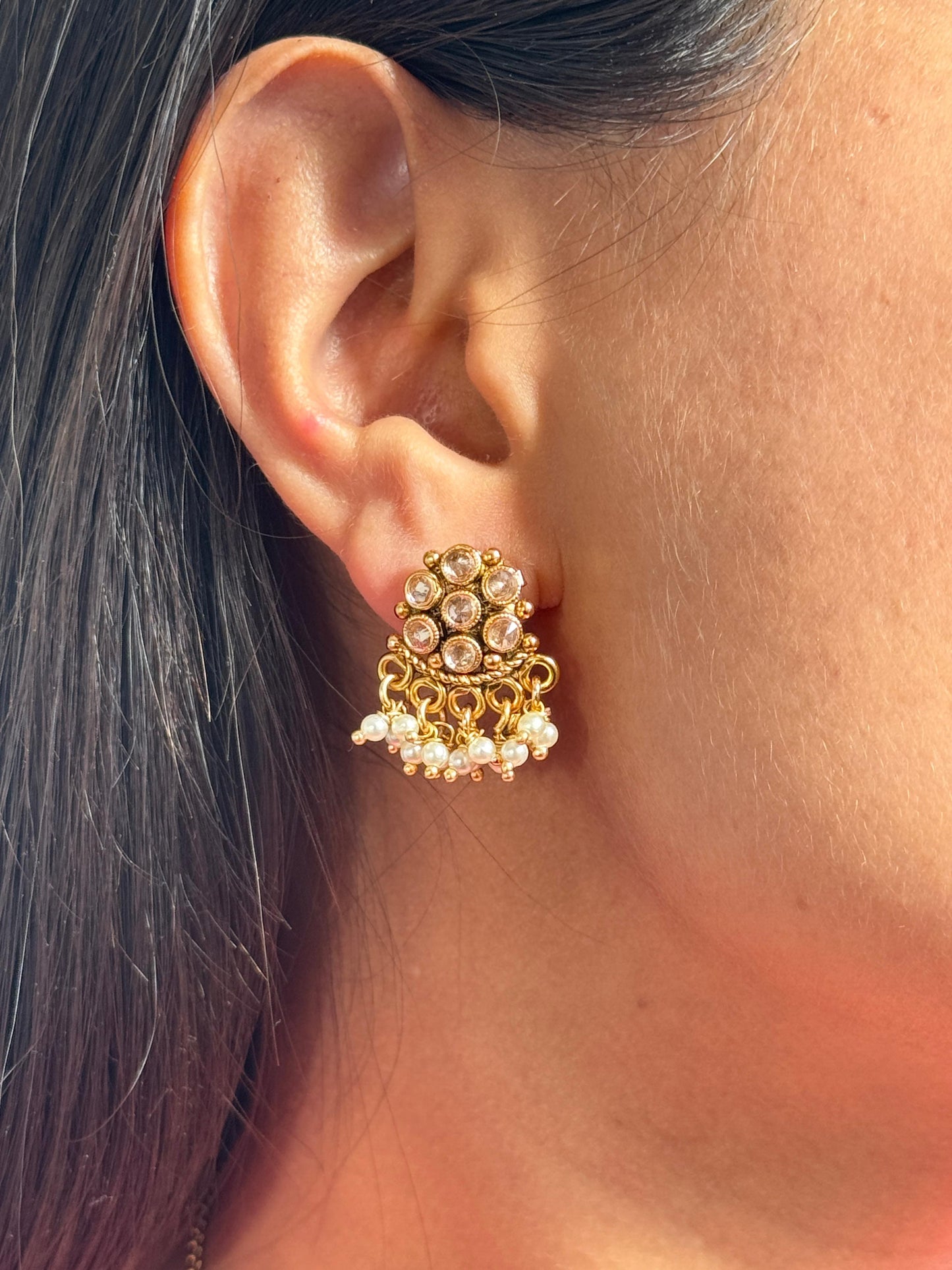 Sara Gold-Plated Reverse AD Necklace Set