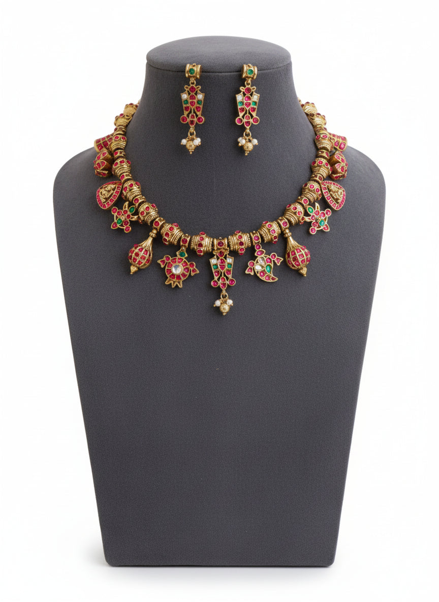 Devasree Devasree Jadau Antique Necklace Set – Glitzica