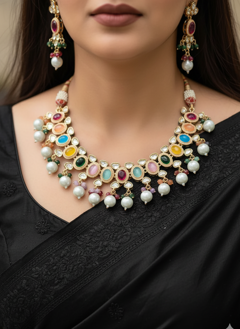 Veera Polki Multicolor Necklaces